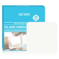 Island Dressing Ok Tape, 10 X 10 Cm, 25 Unidades, Gasa Estéril