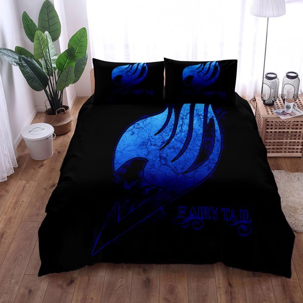 x643 Bed SheetsRiven Fairy Tail Icon Duvet Cover Set Full Twin Size Bed Linen Set 3-Piece Bedding Set (1 Duvet Cover + 2 Pillow Shams) nj643