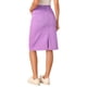 thumbnail image 3 of INSPIRE CHIC Falda de Mezclilla de Cintura Alta para Mujer, Falda de Jean a la Rodilla con Dobladillo Deshilachado y Bolsillos, Púrpura Claro XL, 3 of 6