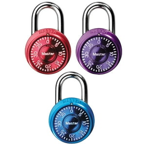 Locker Lock Master Lock 1533Tri Mini Combination, Paquete De 3