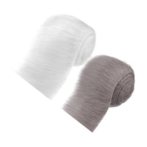 Magideal - Tela De Piel De Falso Pelarroja Cinta De Bricolaje Material De La Artesanía De Piel Peluda Para El Sombrero De Fiesta Navideño Zapatos De Muñeca En Blanco Y Gris