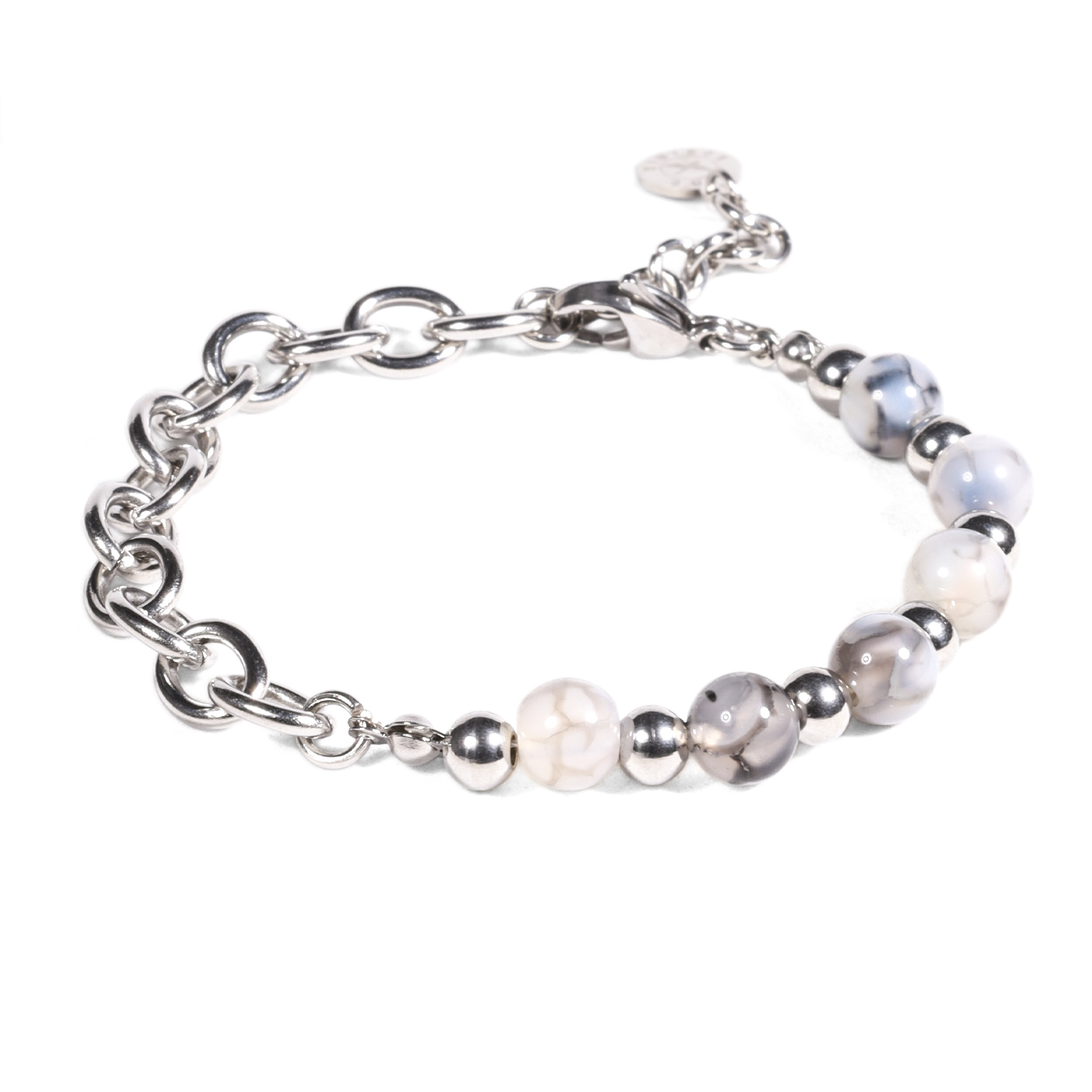 Brazalete Unisex Gino Rodinis B539 | Gris/Plateado