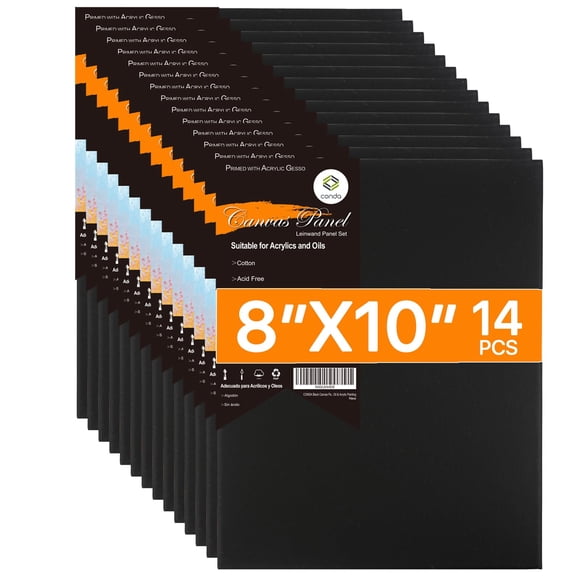 Lienzos CONDA 20x25 cm Negro – Pack de 14 (algodón)
