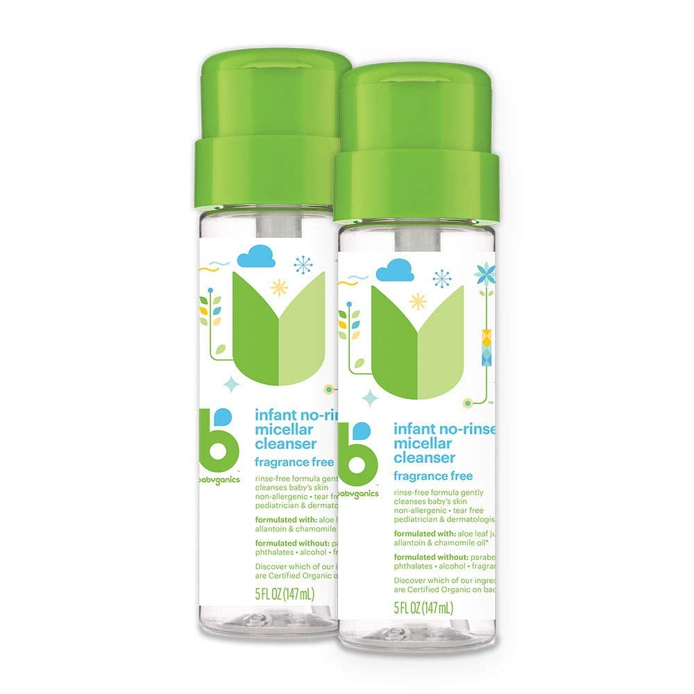 Babyganics Limpiador Micelar Sin Enjuague Para Bebés 147 Ml Paquete De 2