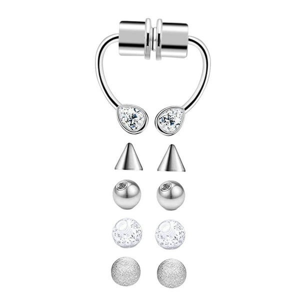 Anillo para la nariz, juego de piercings para la nariz, joyería para piercings corporales, moda, cómodo de llevar, accesorio exquisito, regalo ideal, piercings para la nariz, tornillo Estilo B
