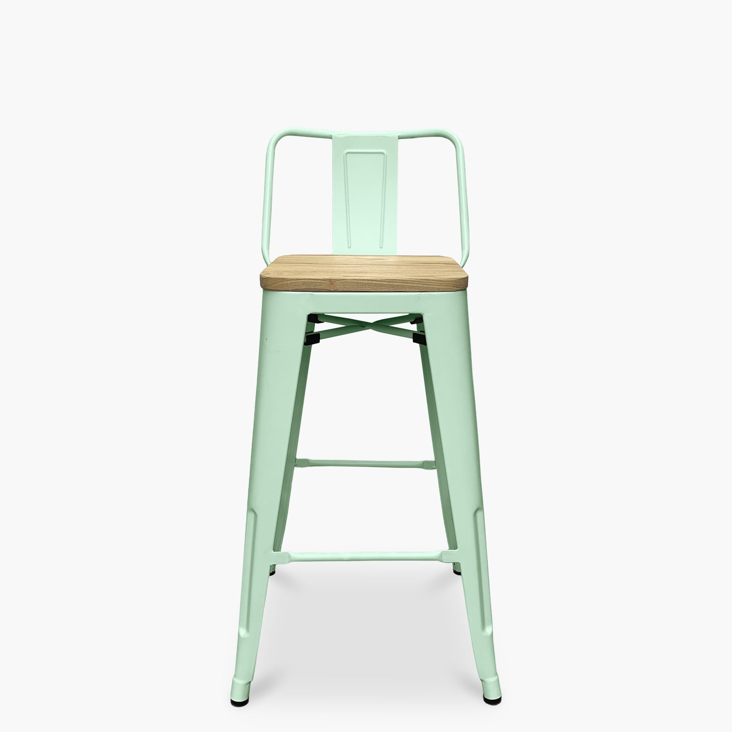 Form Design - Taburete Medio 66 Tolix Asiento Madera C/ Resp Menta