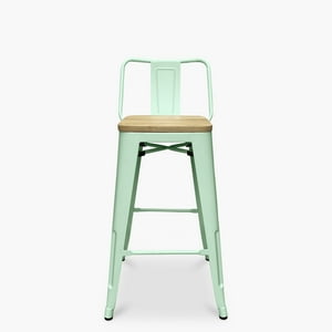 Form Design - Taburete Medio 66 Tolix Asiento Madera C/ Resp Menta