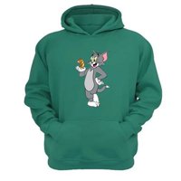 Genérico - Polerón Canguro Tom Y Jerry Verde Aguamarina Talla S Unisex