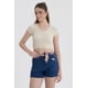 thumbnail image 1 of Polera Mujer Crop Sin Costura Gris Melange, 1 of 4