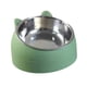 thumbnail image 2 of Comedero para mascotas, recipiente antideslizante de acero inoxidable de 15 degree, cuenco protector para el cuello, plato de alimentación, cuenco , VERDE, 2 of 5