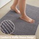thumbnail image 3 of Alfombra de baño waffle TYUU, estilo boho, antideslizante, 30x20 pulgadas, gris, 3 of 9