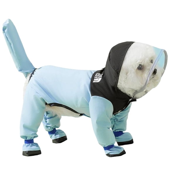 Impermeable para perros lomosell azul medio con capucha