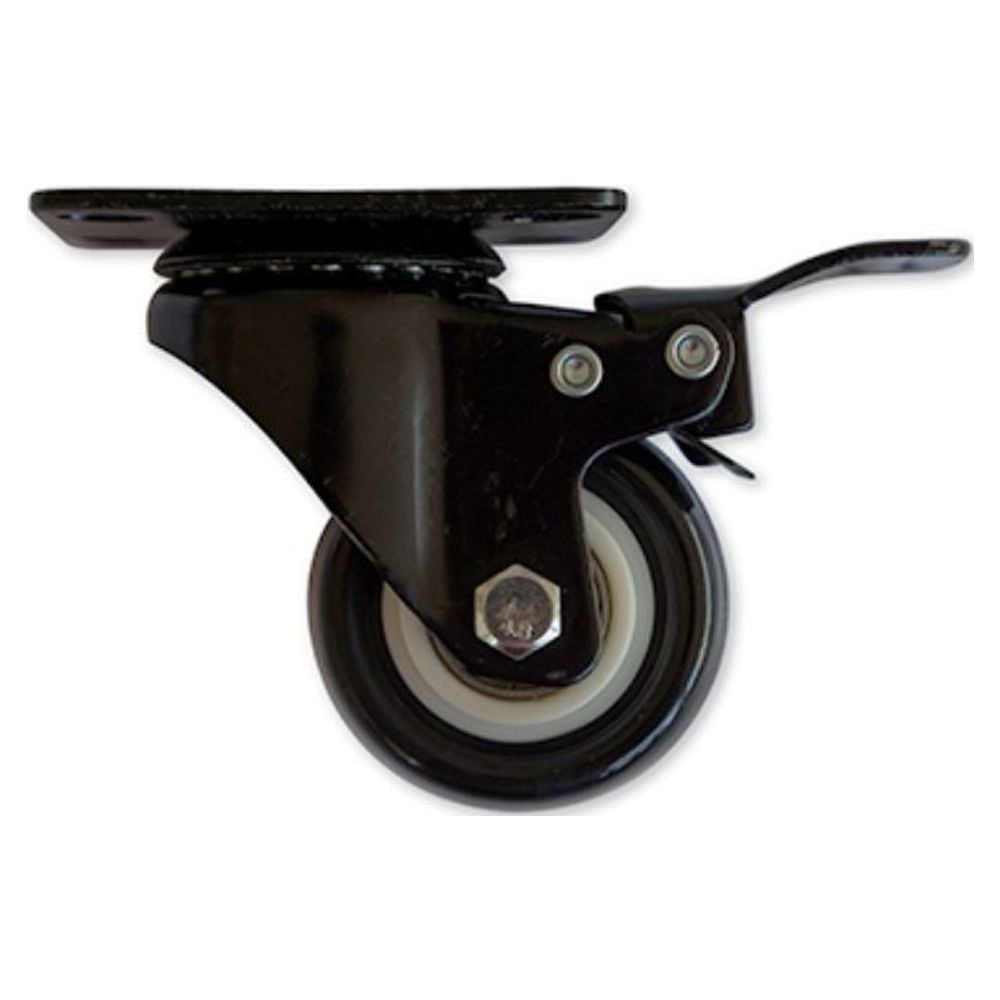 Rueda Pu 75 Mm 75 Kg Con Freno Hbt Negra