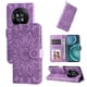 thumbnail image 1 of Funda tipo cartera FOXDOCK para Honor Magic 4 Pro , diseño girasol en relieve, cuero PU, cierre magnético, soporte y tarjetero, 1 of 5