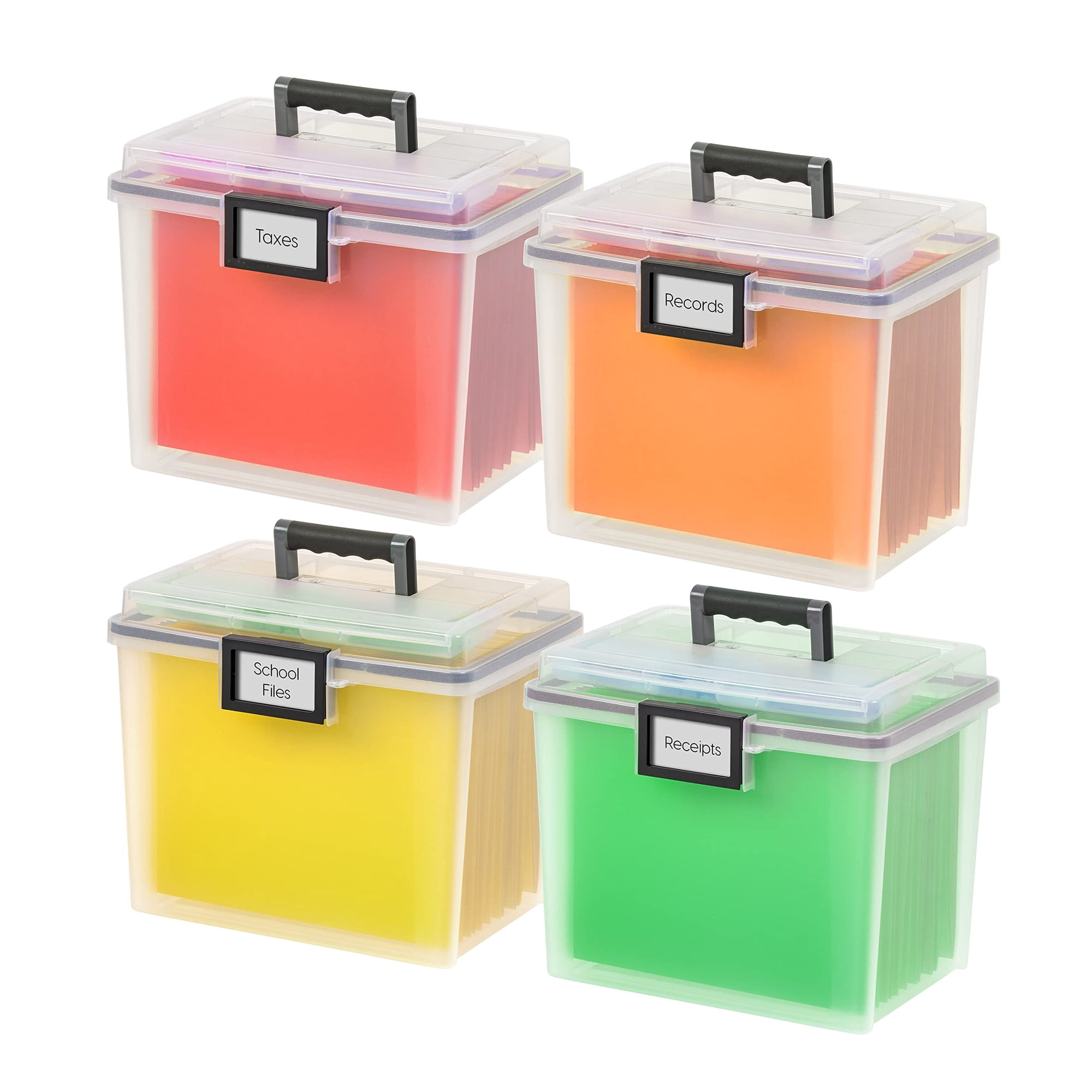 Caja De Archivos Portátil Iris Usa Weatherpro Con Tapa Organizadora De 19 Litros