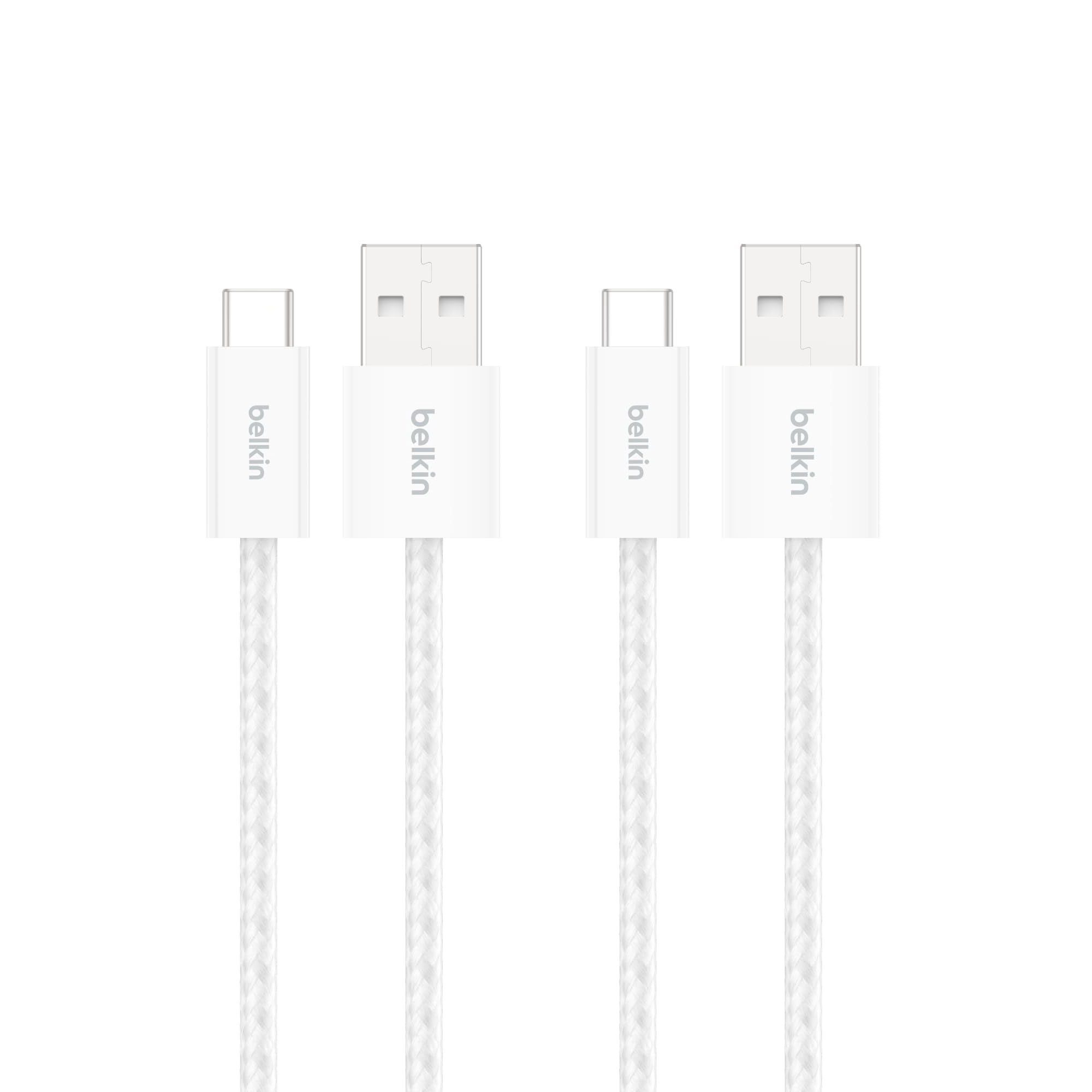 Cable Usb-a A Usb-c Trenzado Belkin De 1 M, Blanco (paquete De 2)