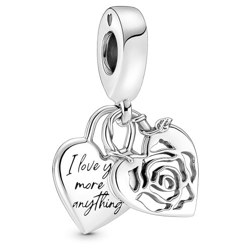 Dangle Charm Pandora Rose Heart Padlock