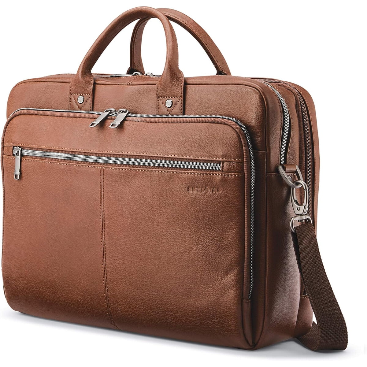 Maletín Samsonite Classic Leather Toploader 16 Pulgadas Cafa