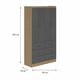 thumbnail image 4 of Clóset 4 Puertas 6 Cajones 100x182x40 cm Grafito/Madera, 4 of 4