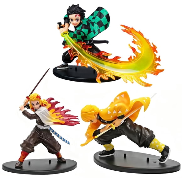 Set de figuras HLDMYYXGS de personajes de anime cazademonios de 22 cm (3 piezas)