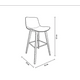 thumbnail image 3 of Taburete O Piso De 75cm Con Asiento De Cuero Y Patas Simil Madera, 3 of 3