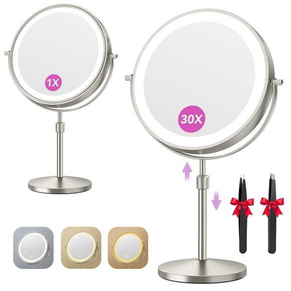 Espejo de Maquillaje Auxmir 23 cm 1X/30X Iluminado 5000 mAh