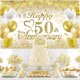 thumbnail image 4 of Pancarta RUMIA 185x110 cm 50.º Aniversario Blanco y Oro, 4 of 7