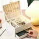 thumbnail image 4 of Caja De Joyería De Cuero - Organizador Joyas verde oscuro De 3 Capas, 4 of 8