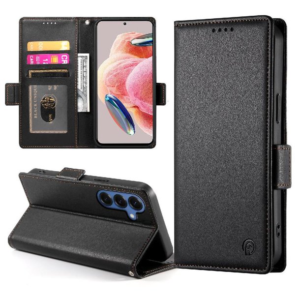 Funda Cartera Magnética con Tarjetas y Soporte para Samsung Galaxy S26 Negro