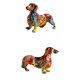 thumbnail image 1 of 2x Ornamento De Estatua De Escultura De Estatuilla De Perro Dachshund Colorido Pintado Nórdico, 1 of 3