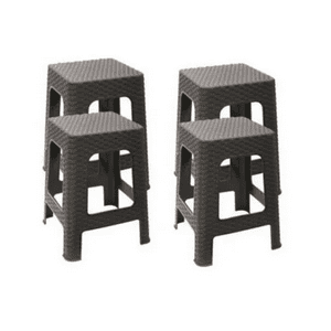 Reyplast - Piso Banco Ratan Plástico Pack 4