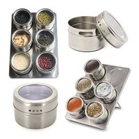 Genérico - Organizador Especias Magnético 6 Piezas Acero Inoxidable
