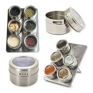Genérico - Organizador Especias Magnético 6 Piezas Acero Inoxidable