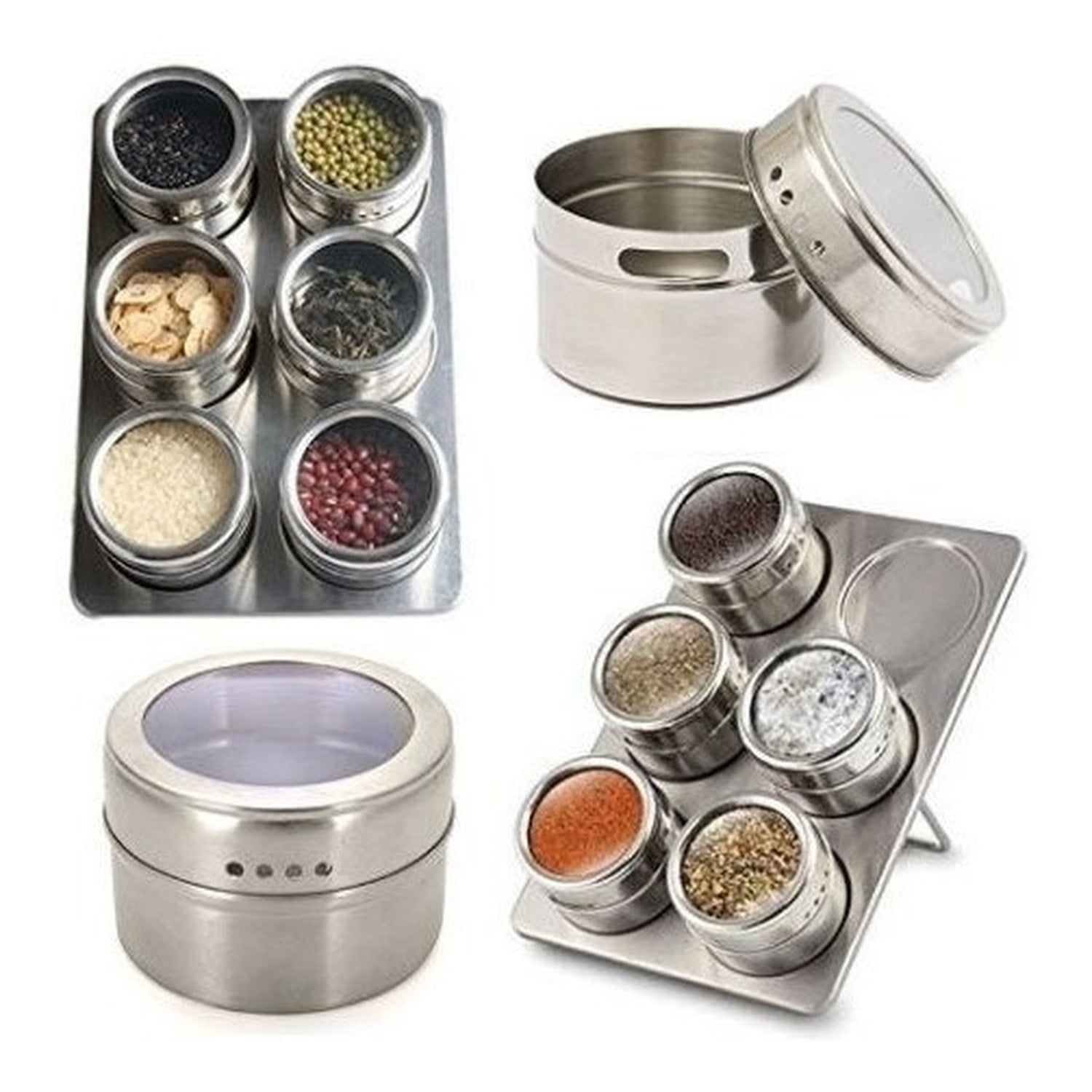 Genérico - Organizador Especias Magnético 6 Piezas Acero Inoxidable