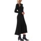 thumbnail image 4 of INSPIRE CHIC Vestido Suéter Plisado para Mujer Cuello Simulado Manga Larga Casual Otoño Invierno Tejido de Punto A-Line Midi Vestido S Negro, 4 of 6