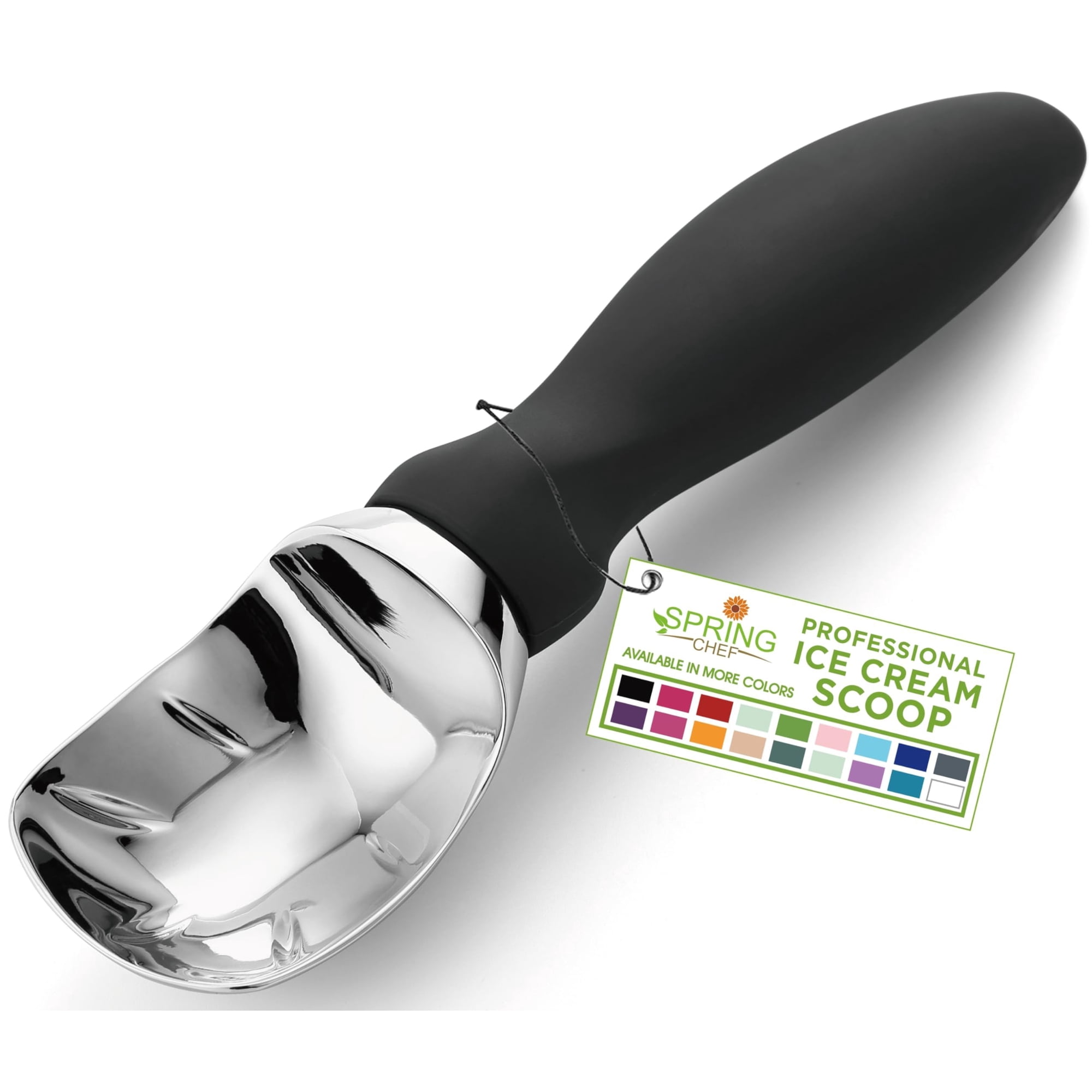 Cuchara Para Helado Spring Chef Heavy Duty Con Mango Cómodo, Negra