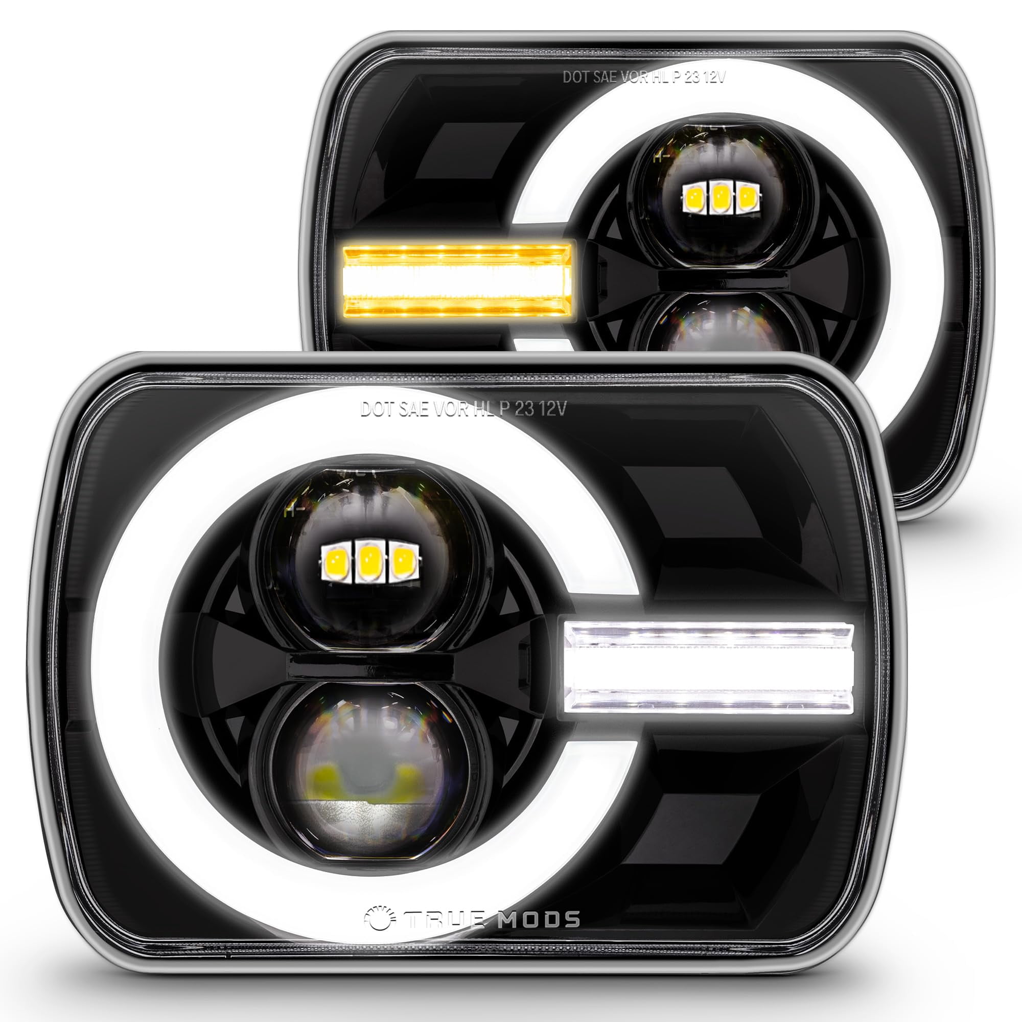 Online Led Store - Faros Delanteros True Mods 5x7 7x6 H6054 Led Para Jeep Wrangler Yj