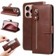 thumbnail image 1 of Funda tipo cartera para iPhone 16 Pro con bolsillo con cremallera y ranuras para tarjetas – Función de soporte Marrón, 1 of 6