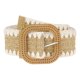 thumbnail image 1 of INSPIRE CHIC Cinturón de Paja Tejido Elástico para Mujer de Talla Grande Cinturón Ancho de Cintura Boho Trenzado para Vestido 45.3" Caqui, 1 of 5
