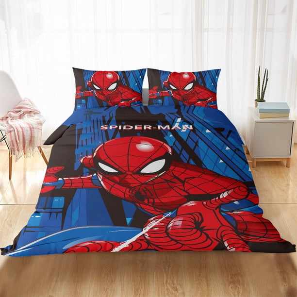 Marvel Hero Bedding Set 3D Spiderman Duvet Cover Pillowcase Boys Girls Bedroom Single Double Queen King Quilt Bed Set Bed Sheets