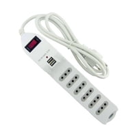 Macrotel - Zapatilla Alargador 1.5Mt 6 Entradas 2 Usb Blanco