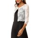 thumbnail image 4 of INSPIRE CHIC Cárdigan de Mujer Abierto al Frente 3/4 Mangas de Encaje Floral Transparente Top Corto M Blanco, 4 of 7