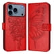 thumbnail image 1 of Funda cartera mariposa para iPhone 17 Pro con soporte y ranuras para tarjetas Rojo, 1 of 5