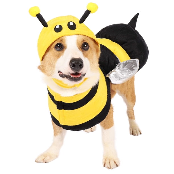 Disfraz de abeja para mascotas, perros, creaciones espeluznantes con sombrero de abeja 3D