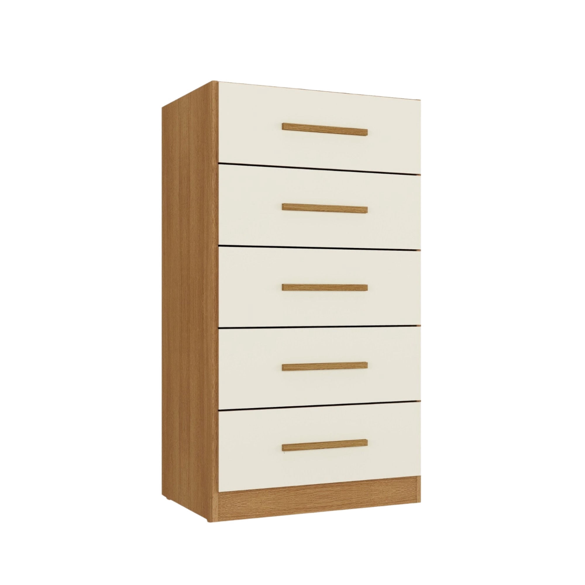 Comoda Co5Co Multifucional 5 Cajones Canela - Blanco