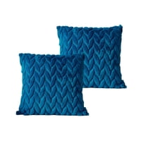 Genérico - Pack De 2 Fundas De Cojines Diseño Espiga 45Cm X 45 Cm Turquesa