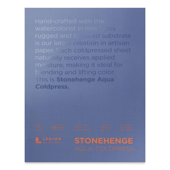 Papel Stonehenge Aqua 300 g/m² 15 hojas 23 x 30 cm