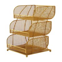 Magideal - Cesta De Verduras, Bocadillos De Servicio, Gran Capacidad De 3 Niveles Estante De Almacenamiento De Verduras De Ahorro De Espacio, Soporte De Verduras Medio