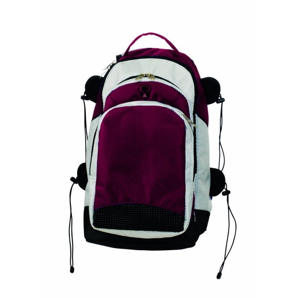 Mochila Martin Sports multiusos de nylon 600D color vino/plateado