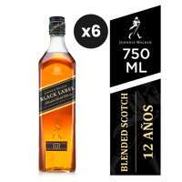 6X Whisky Johnnie Walker Black Label 750Ml
